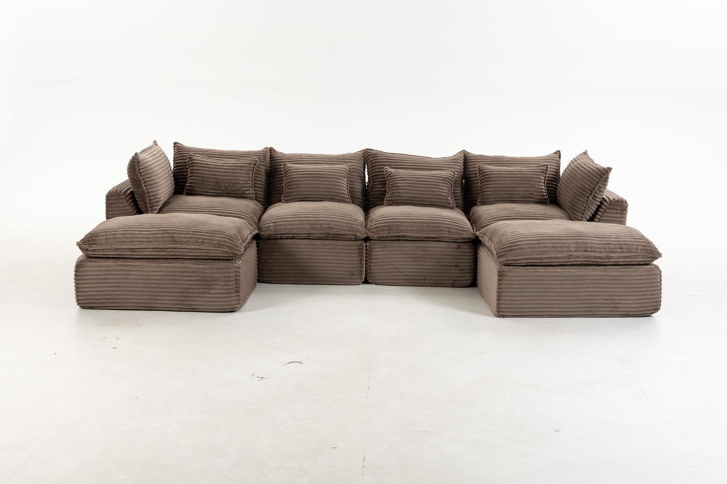 129.8" Width Cloud Couch Oversized Modular Sectional Sofa