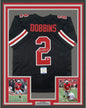 Framed Autographed/Signed JK J.K. Dobbins 35x39 Ohio State Black College Football Jersey Beckett BAS COA