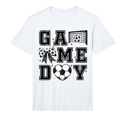 Soccer Coquette Bow Gameday Cheer Mom T-Shirt - Unique Graphic Unisex