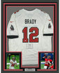 Framed Autographed/Signed Tom Brady 35x39 Tampa Bay Buccaneers White Authentic Nike Game Football Jersey Fanatics COA