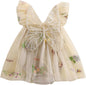 Baby Girl Halloween Costume Butterfly Wing Mesh Flower Sleeveless Tulle Fairy Romper Dress Birthday Tutu Dress