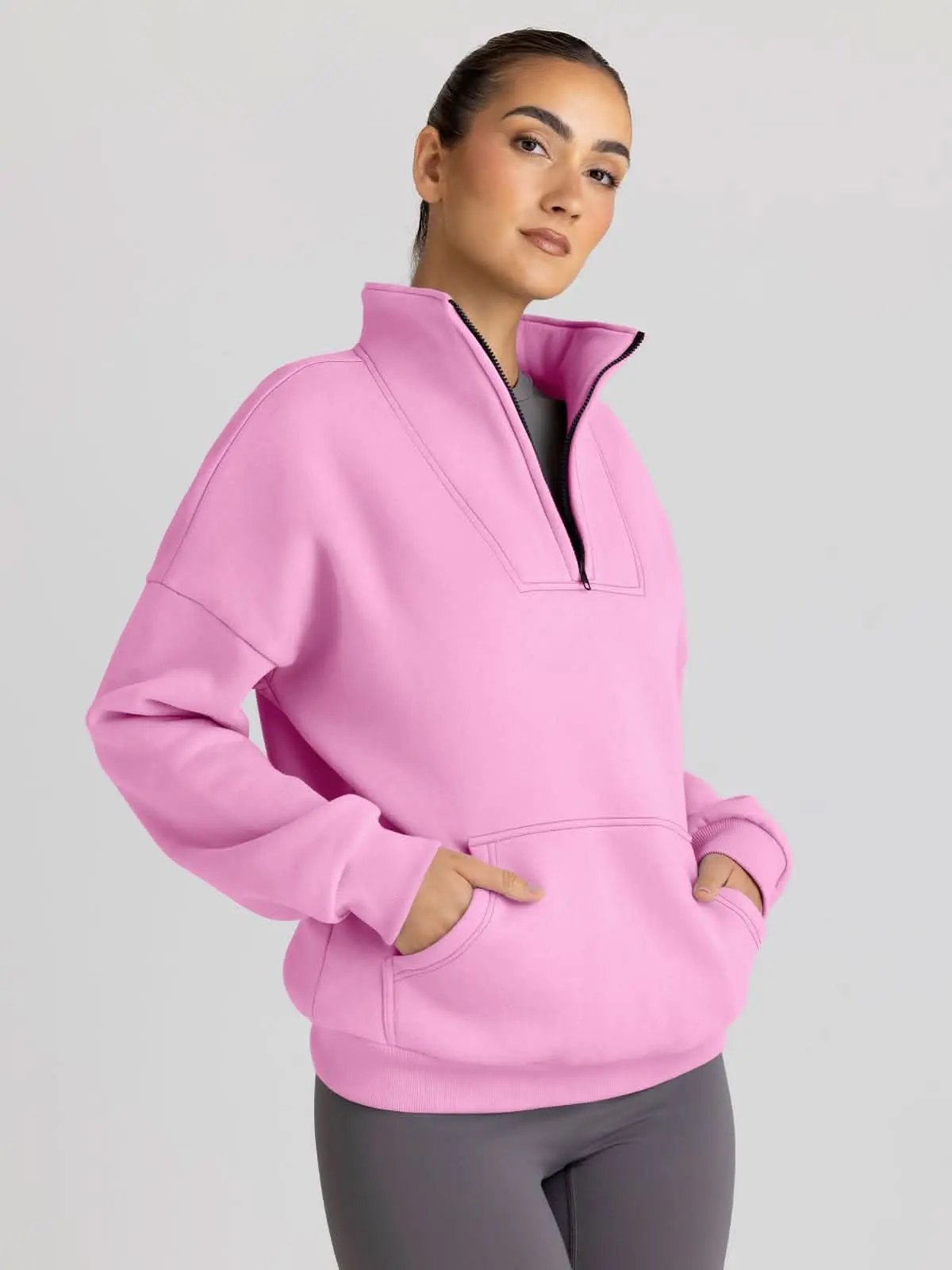 Oversized Half Zip Sweatshirt Cozy by Love Salve