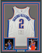 Framed Autographed/Signed Shai Gilgeous-Alexander 35x39 Oklahoma City Thunder White Basketball Jersey Fanatics COA
