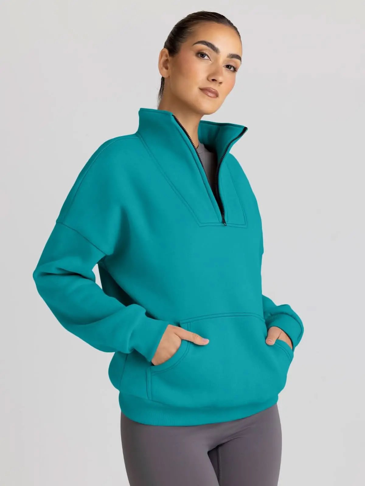 Oversized Half Zip Sweatshirt Cozy by Love Salve