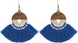 Faux Fur Pom Pom Tassel Drop Dangle Earrings Set
