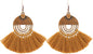 Faux Fur Pom Pom Tassel Drop Dangle Earrings Set