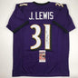 Autographed/Signed Jamal Lewis Baltimore Purple Football Jersey JSA COA