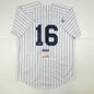 Autographed/Signed Whitey Ford New York Pinstripe Baseball Jersey PSA/DNA COA #2