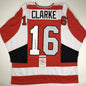 Autographed/Signed Bob Bobby Clarke Philadelphia Orange Hockey Jersey JSA COA