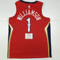 Autographed/Signed Zion Williamson New Orleans Pelicans Red Swingman Jordan Basketball Jersey Fanatics COA