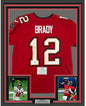 Framed Autographed/Signed Tom Brady 35x39 Tampa Bay Buccaneers Red Authentic Nike Elite Football Jersey Fanatics COA