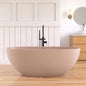 [61X29.5-Inch] Nuvia Freestanding Modern Oval Stone Resin Soaking Tub With Overflow Drain (SAK40125)