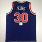 Autographed/Signed Bernard King New York Blue Basketball Jersey Beckett BAS COA