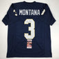 Autographed/Signed Joe Montana Notre Dame Blue College Football Jersey JSA COA