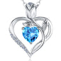 Women's Heart Pendant Necklace – 1.2CT Moissanite or Lab-Grown Sapphire, Ruby & Emerald