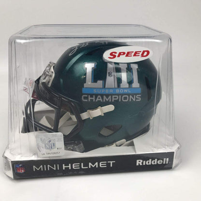 Autographed/Signed Fletcher Cox Philadelphia Eagles Super Bowl 52 LII Mini Football Helmet JSA COA