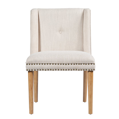 Light Luxury Rivet Upholstered Dining Chair Set of 2