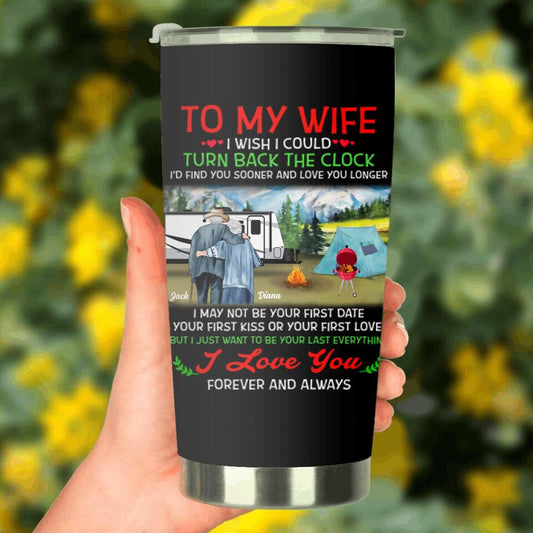 Personalized Old Couple Tumbler - Best Gift Idea For Grandparents/Couple - To My Wife I Wish I Could Turn Back The Clock