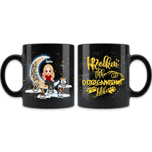 Custom Personalized Dog Mom Coffee Mug - Best Gift For Dog Lovers - Rockin's The Dog Mom Life