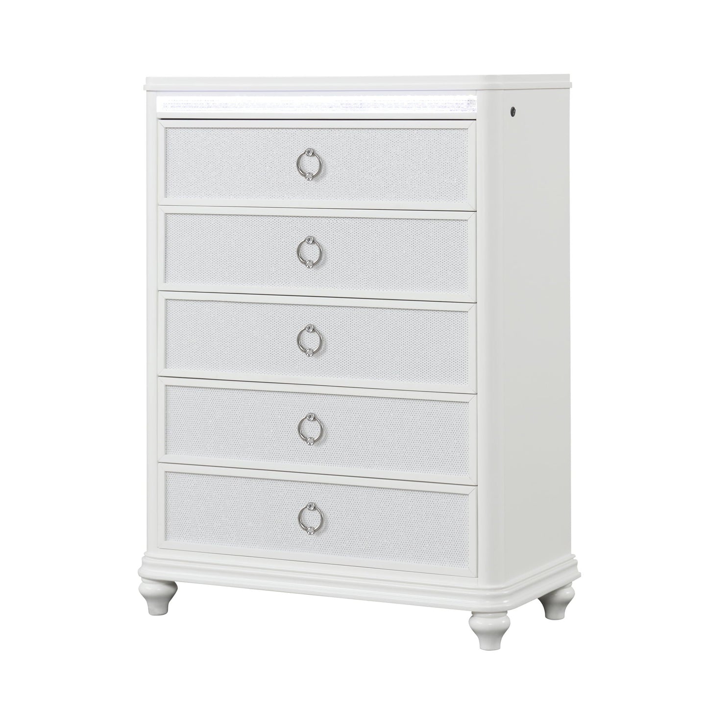 Abigale - 5 Drawer Chest With LED Lighting - White