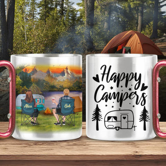 Personalized Camping Carabiner Mug - Gift Idea For Couple/Camping Lover - Happy Campers