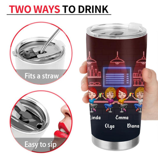 Personalized Drinking Friends Tumbler - Up to 4 People - Gift Idea For Friends - Are We Drunk?