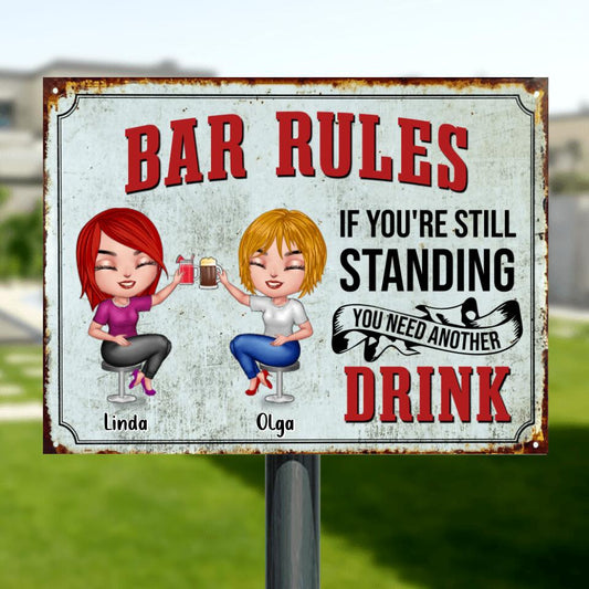 Personalized Friends Chibi Metal Sign - Up to 5 People - Best Gift For Friends - Bad Rules
