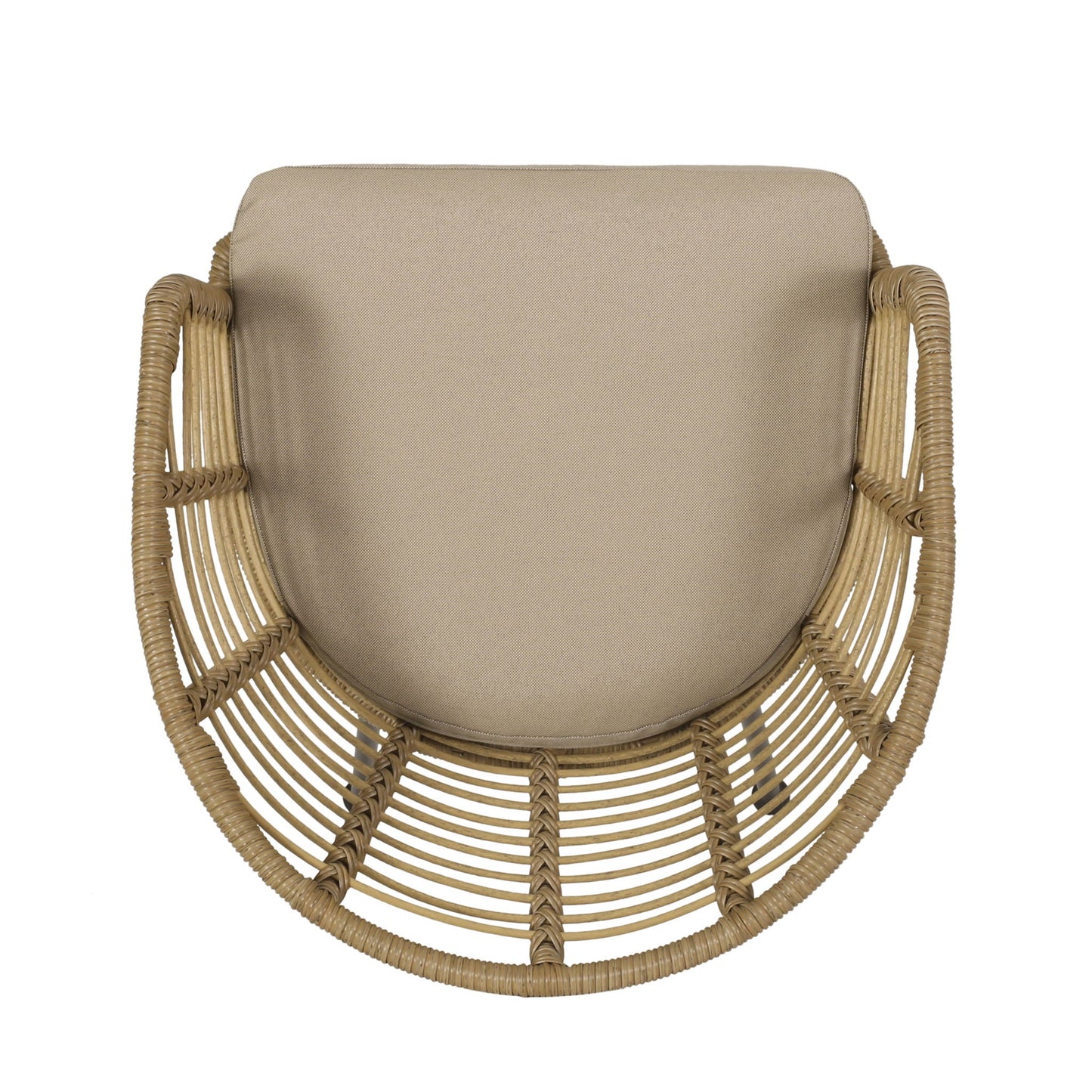 Randy Modern Wicker Chair with Water Resistant Cushions - Brown / Beige