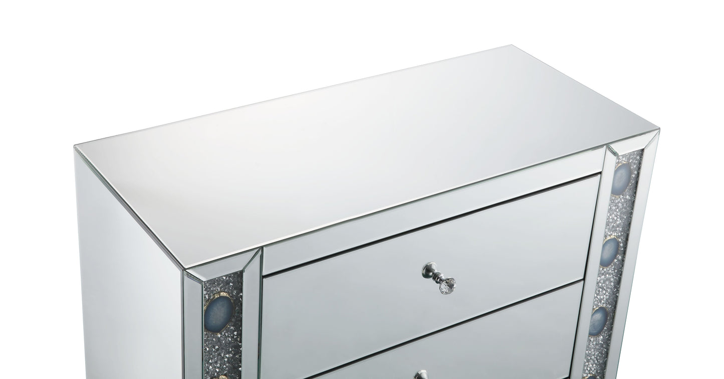 Sonia Mirrored & Faux Agate Console Cabinet (Assembled)