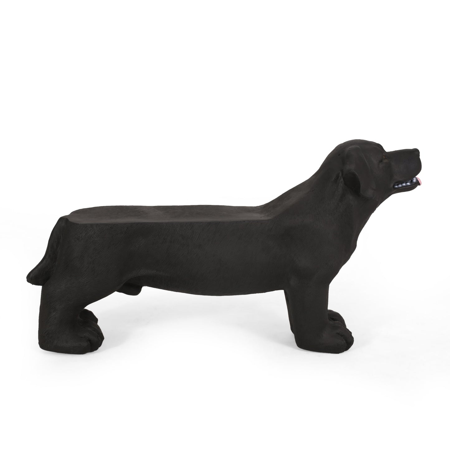 MGO Dog Bench - Outdoor Labrador Design, Matte Black