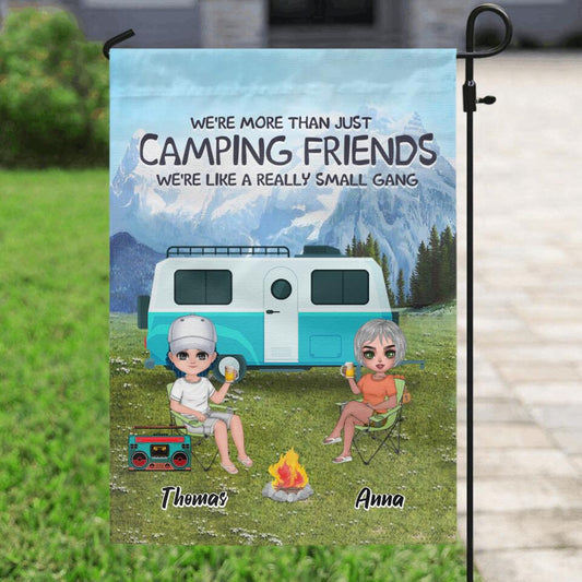 Personalized Mountain Camping Friends Flag Sign - Up to 8 People - Best Gift For Camping Lovers - We're Like A Really Small Gang