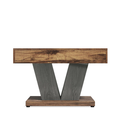 Square Coffee Table With Crisscross Base - Brown / Black