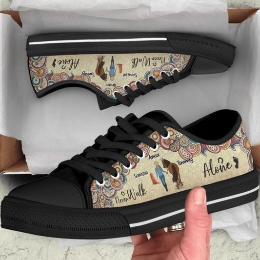 Personalized Horse And Dog Sneakers - Up to 2 Dogs - Gift Idea For Horse/Dog Lovers - Never Walk Alone