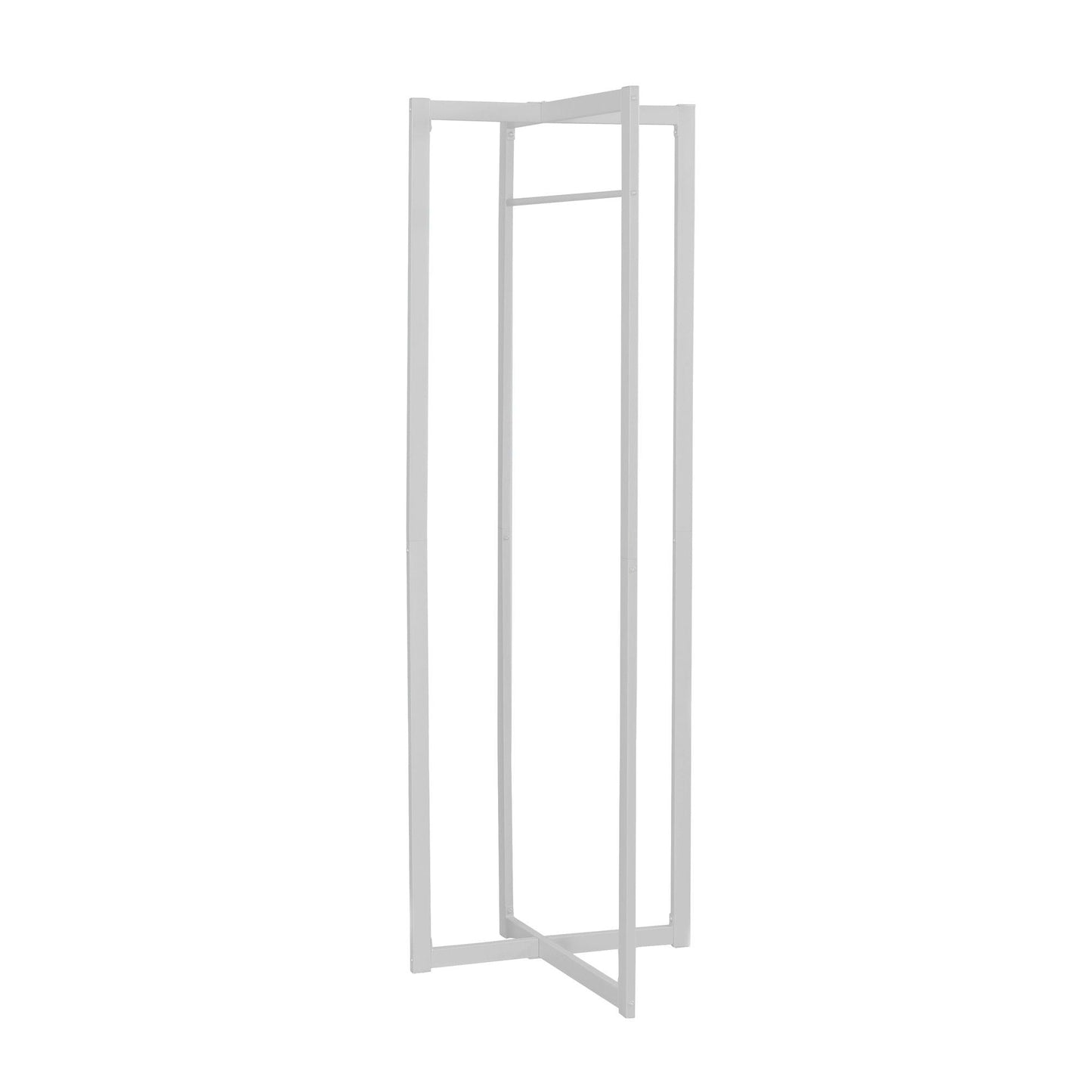 Coat Rack Hall Tree Free Standing Hanging Bar Entryway White