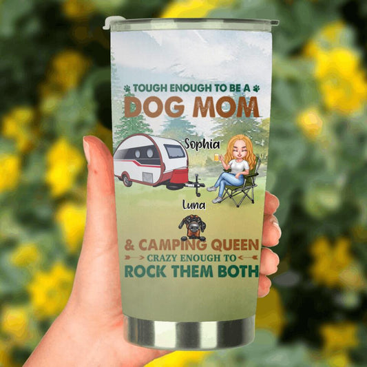 Personalized Camping With Dogs Tumbler - Up to 5 Dogs - Best Gift For Dog Lovers - I Like Camping And Dogs And Maybe 3 People