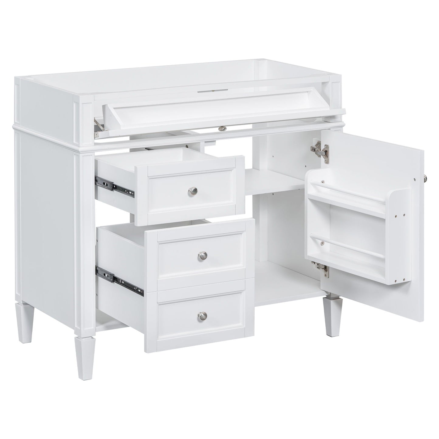 Bathroom Vanity With 2 Drawers and Tip-Out Storage Cabinet