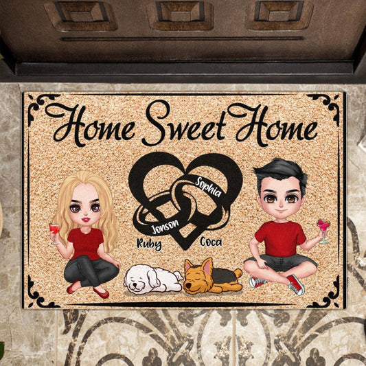 Custom Personalized Home Sweet Couple Home Doormat - Valentine's Day Gift For Couple