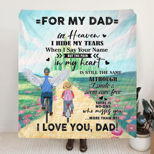 Personalized My Dad Quilt/Fleece Blanket/Pillow Cover - Gift Idea For Father's Day - For My Dad