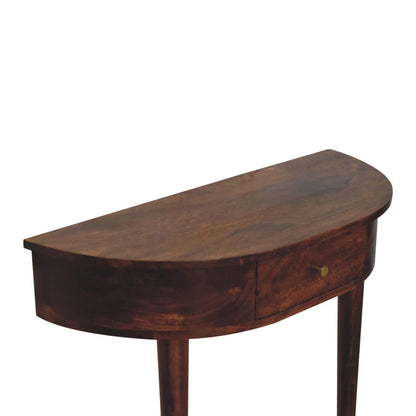 Solid Wood Backless Mounted Console, 1-Drawer, Chestnut