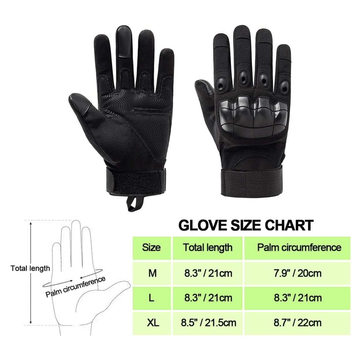JupiterGear Tactical Military Airsoft Gloves for Outdoor Sports, Paintball, and Motorcycling with Touchscreen Fingertip Capability
