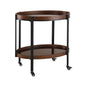 Oval 2 Shelf Dark Kitchen Cart