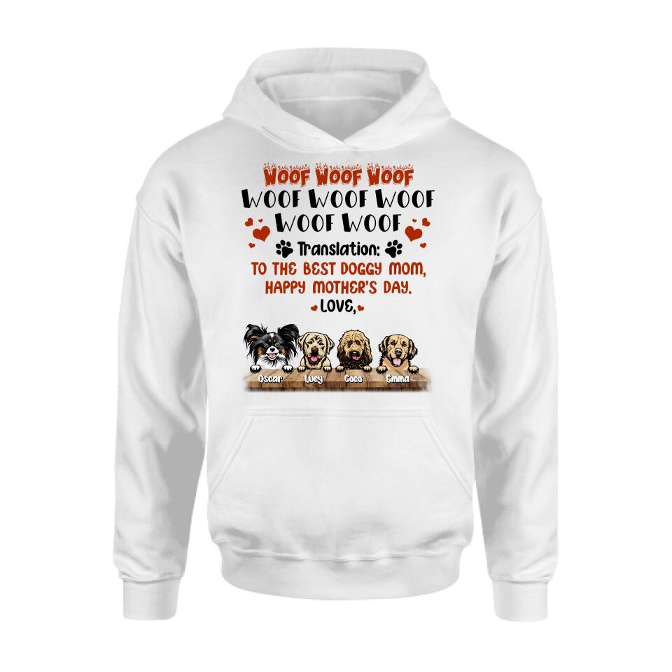 Personalized Dog Mom Shirt - Up to 4 Dogs - Mother's Day Gift For Dog Lovers - To The Best Doggy Mom