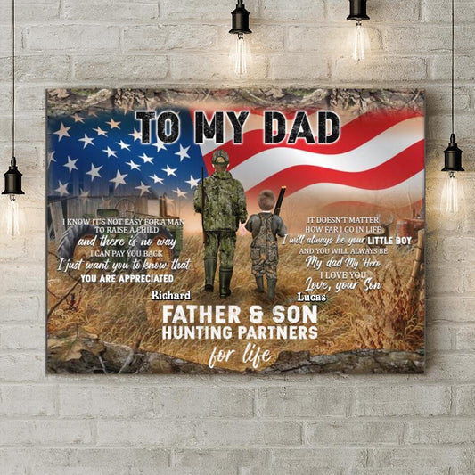 Personalized Hunting Canvas - Gift Idea For Father's Day/Hunting Lover - To My Dad I Love You