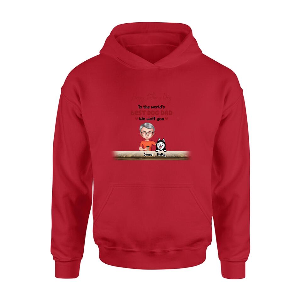 Personalized Dog Mom/Dog Dad Shirt/Pullover Hoodie - Man/Woman With Up to 6 Dogs - Mother's Day/ Father's Day Gift Idea For Dog Lover