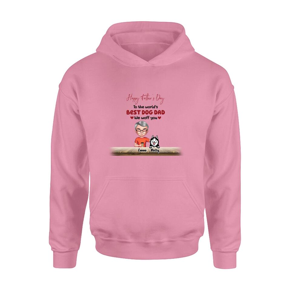 Personalized Dog Mom/Dog Dad Shirt/Pullover Hoodie - Man/Woman With Up to 6 Dogs - Mother's Day/ Father's Day Gift Idea For Dog Lover
