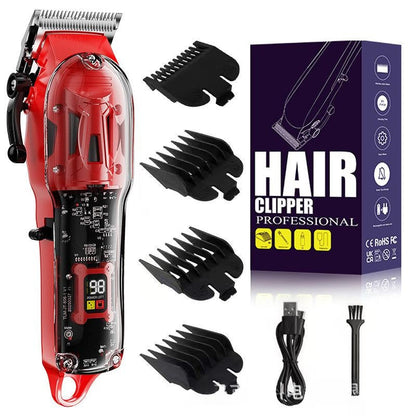 High-Power Pet Clipper With Transparent Shell & Digital Display