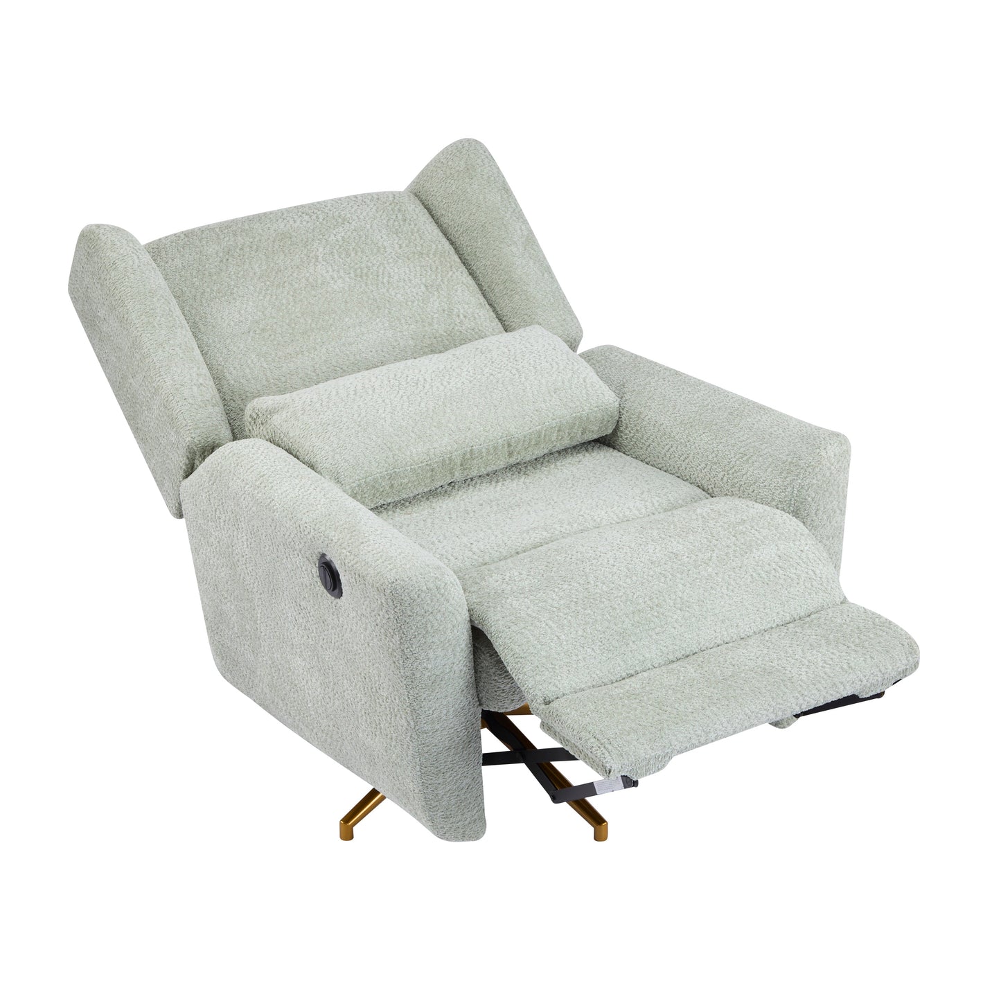 Power Recliner Chair Swivel with Boucle Upholstery and 360° Swivel
