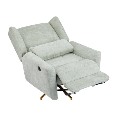 Power Recliner Chair Swivel with Boucle Upholstery and 360° Swivel