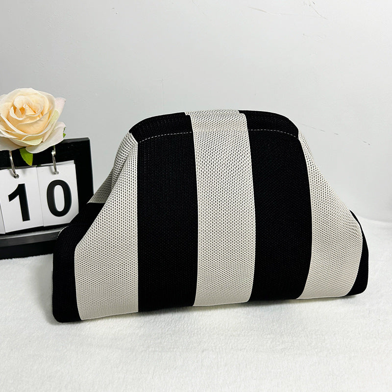 Womens Knitted Bag Striped Clutch