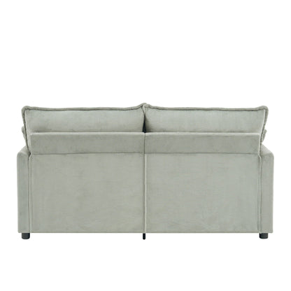 Modern Loveseat Sofa, Upholstered Couch With Side Storage Pockets